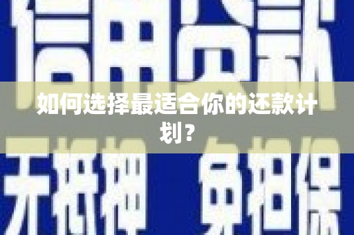 霍山如何选择最适合你的还款计划？