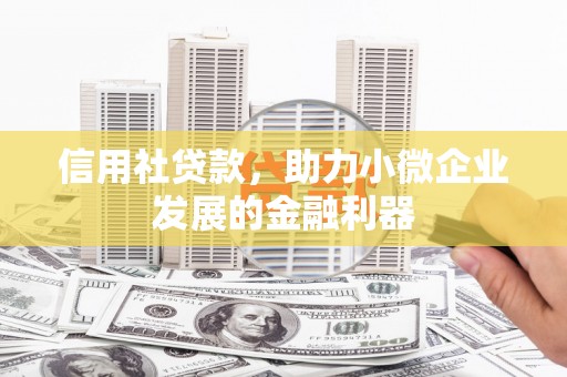 霍山信用社贷款，助力小微企业发展的金融利器