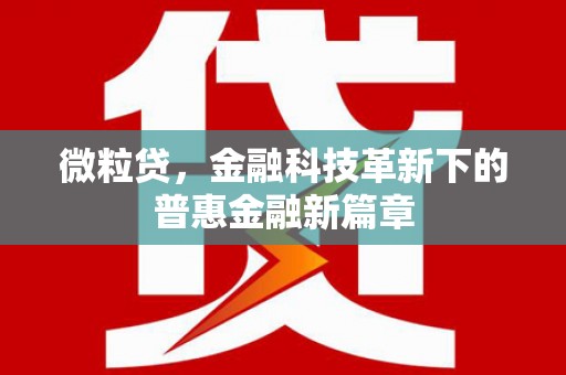 霍山微粒贷，金融科技革新下的普惠金融新篇章