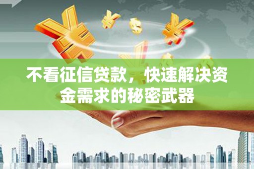 霍山不看征信贷款，快速解决资金需求的秘密武器